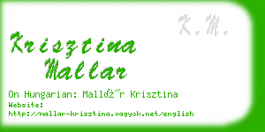 krisztina mallar business card